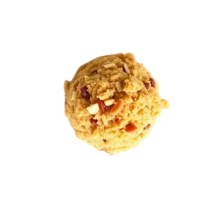 Ghee churma laddoo, a satvik sweet on the pure veg thali in Patna
