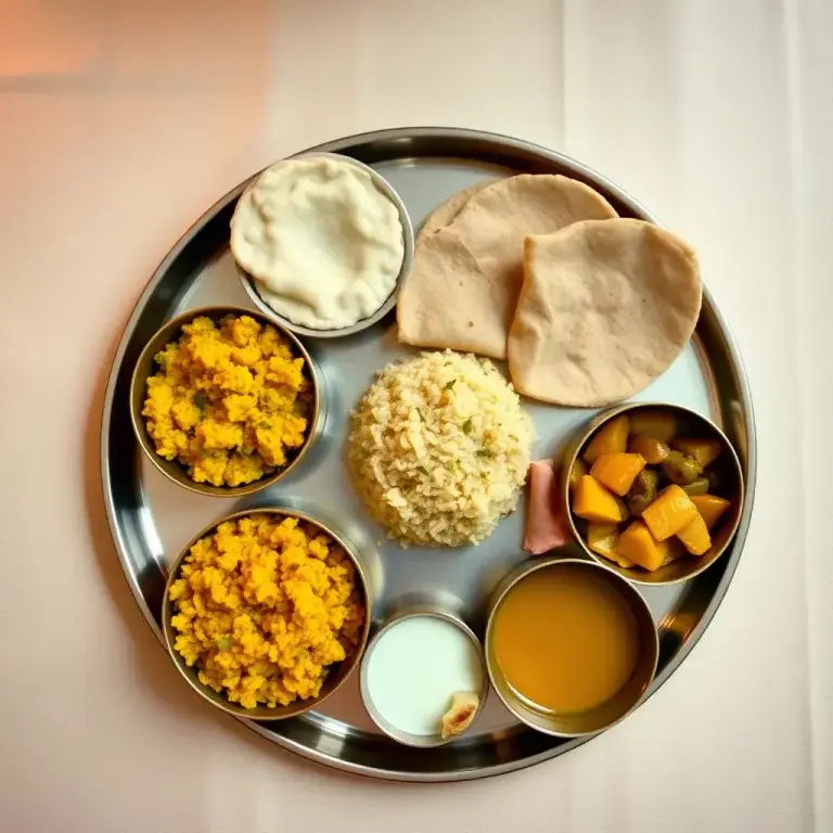Mild thali suited to elders at a family restaurant in Patna